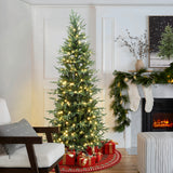 Pre-Lit Green Artificial Christmas Trees with Stand,7.5ft