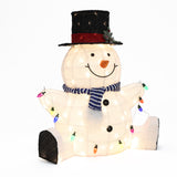 Jolly Snowman Outdoor Holiday Decoration with Lights, 2.7ft