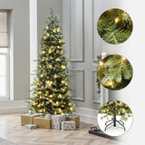 Pre-Lit Artificial Pine Christmas Tree with Stand, 6.5ft