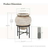 Distressed Large Planters for Indoor Plants with Stand, 14" Dia