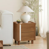 Brown Nightstand with 2 Drawers, 21.6'' H