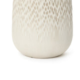 Textured Tall Plant Pots, Off-white Large Plant Pot with Drainage Hole 14.4'' H