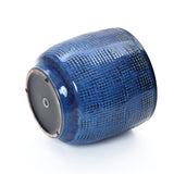 Vintage Ocean Blue Round Ceramic Planter,11.2''