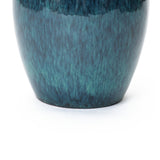 Blue Glazed Round Ceramic Planter Pot, Small Pots for Plants with Drainage Hole 12'' Dia