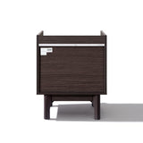 Modi Wenge Nightstand End Table with Faux Marble Top, 19"