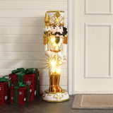 Christmas Soldier Nutcracker Holiday Decor with Wreath, 3FT