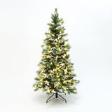 Pre-Lit Snow-Flocked Artificial Pine Christmas Tree, 6ft