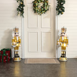 Christmas Soldier Nutcracker Holiday Decor with Wreath, 3FT