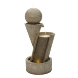 Resin Outdoor Waterfall Fountain with LED Lights, 34.8'' H