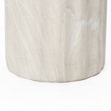 Outdoor Side Table, Round End Table for Outside with Marbled Look, 17.7'' H