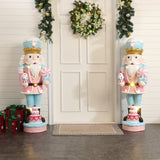 Christmas Pink Nutcracker Soldier Decor with Cake Lights, 4ft