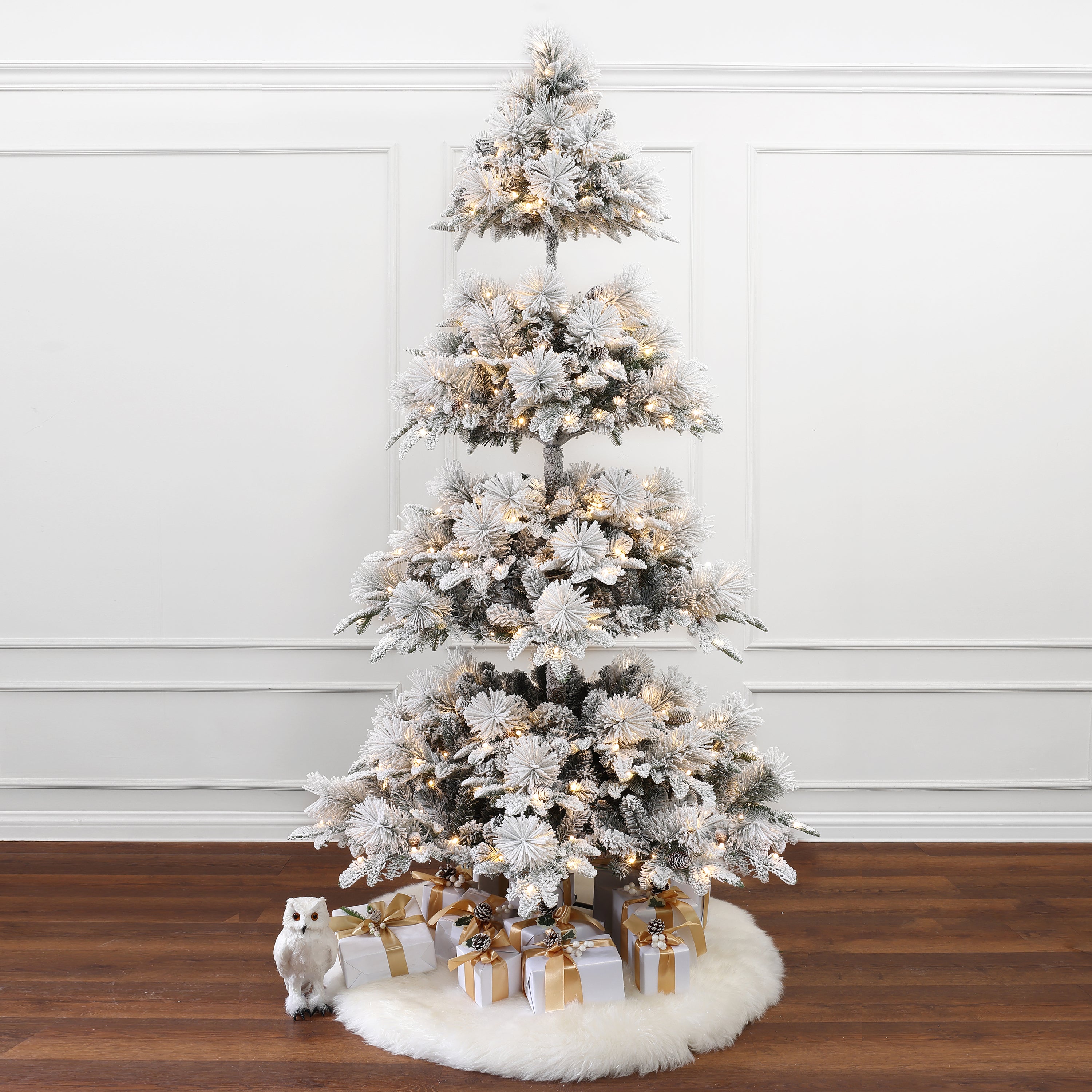 a-line-pre-lit-flocked-artificial-pine-christmas-tree