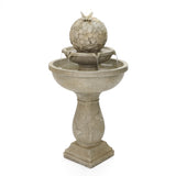 Resin Outdoor Garden Birdbath Fountain with LED Lights, 37'' H