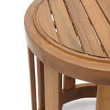 Acacia Wood Outdoor Side Table with Removable Tray Top, 22.4'' H