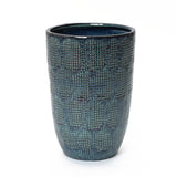 Tall Ceramic Pots for Plants, Blue Glazed Modern Plant Pots with Drainage Hole 17'' H