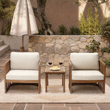 Acacia Wood Square Outdoor Side Tables for Patio, 18.5'' H