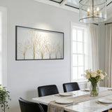 Modern Gold Metal Wall Art with Black Frame, 40''