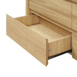 Modern Wood Storage Dresser  with with Faux Marble Top,Oak