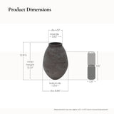Oval Antique Brown Vase, 12.8'' H
