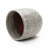 Stone Speckle Textured Ceramic Planter Pot, Gray 12"