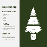 Pre-Lit Green Artificial Christmas Tree with Potted, 6ft