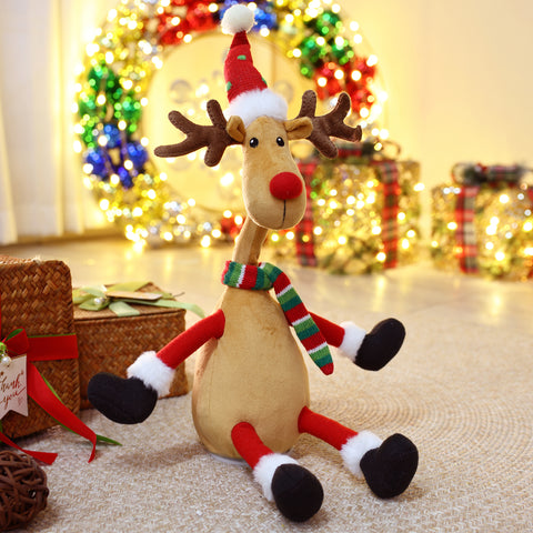 Reindeer animated singing battery-powered plush toy, 18.5" tall