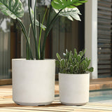 Concord cylinder indoor/outdoor planter set of 2, moonstone