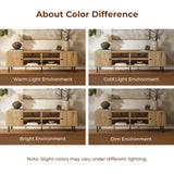 Mira Modern Oak TV Stand with Open Center Storage for TVs up to 75''