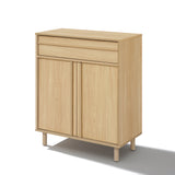Modern Oak Wood Storage Cabinet with Drawer, 31.5'' W