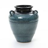 Ocean Blue Round Tall Ceramic Vase, 15.8"H