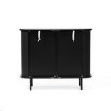 Aria 2-door tambour accent cabinet, black finish