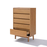 Eric oak finish 5-drawer chest