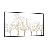 Modern Gold Metal Wall Art with Black Frame, 40''