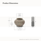 Earthy Gray-Brown Finish Rustic Terracotta Vase, 10.4"W