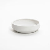 White terracotta round bowl vase