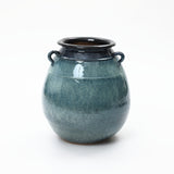 Ocean Blue Tall Round Ceramic Vase, 17.3"H