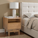 Eric oak finish nightstand with drawer, 22.64"h