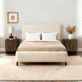 Leo Mid Century Modern Nightstand with Drawers, Walnut Night stand, 19.6" H