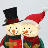 Christmas Lighted with JOY Snowman Family Yard Decoration,39.4''