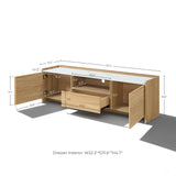 Mid-Century Modern Wood TV Console Tables,Oak 62.5''