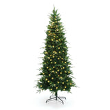 Pre-Lit Green Artificial Slim Christmas Tree with Light, 6ft