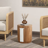 Wood Side Table with Hidden Storage, 18.5'' H
