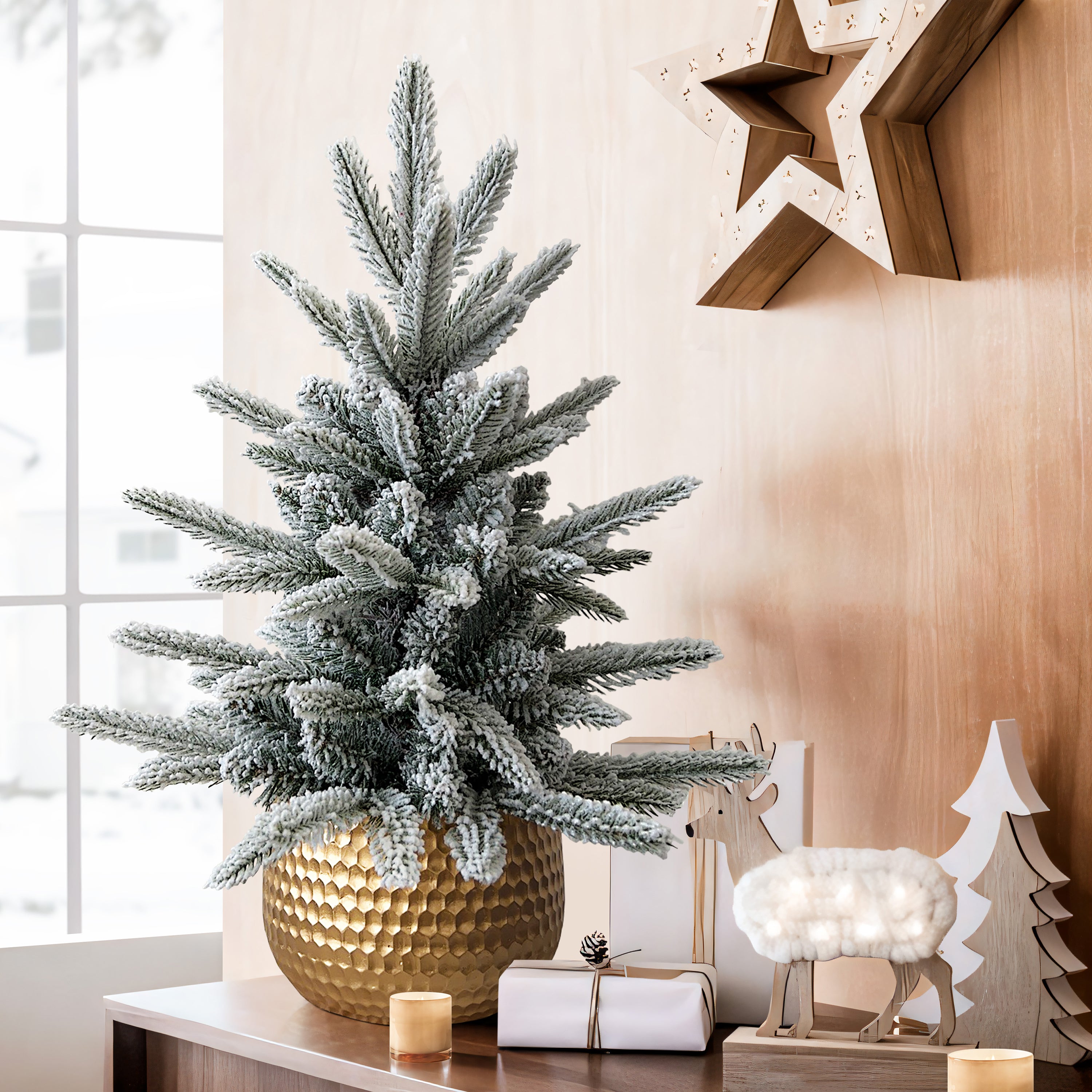 mini-artificial-christmas-tree-is-right-for-tables-and-fireplaces