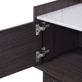 Modi Wenge Faux Marble Top Manufactured Wood TV Console Table, 62"