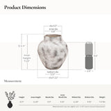 Marble White with Brown Stoneware Round Vase,12.2''
