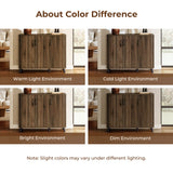 Leo Mid-Century Modern Dark Walnut Finish Wood Sideboard Cabinet, 45"W