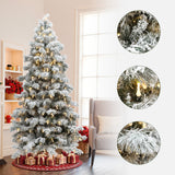 Pre-Lit Artificial Snow-Flocked Christmas Tree, 7.5ft