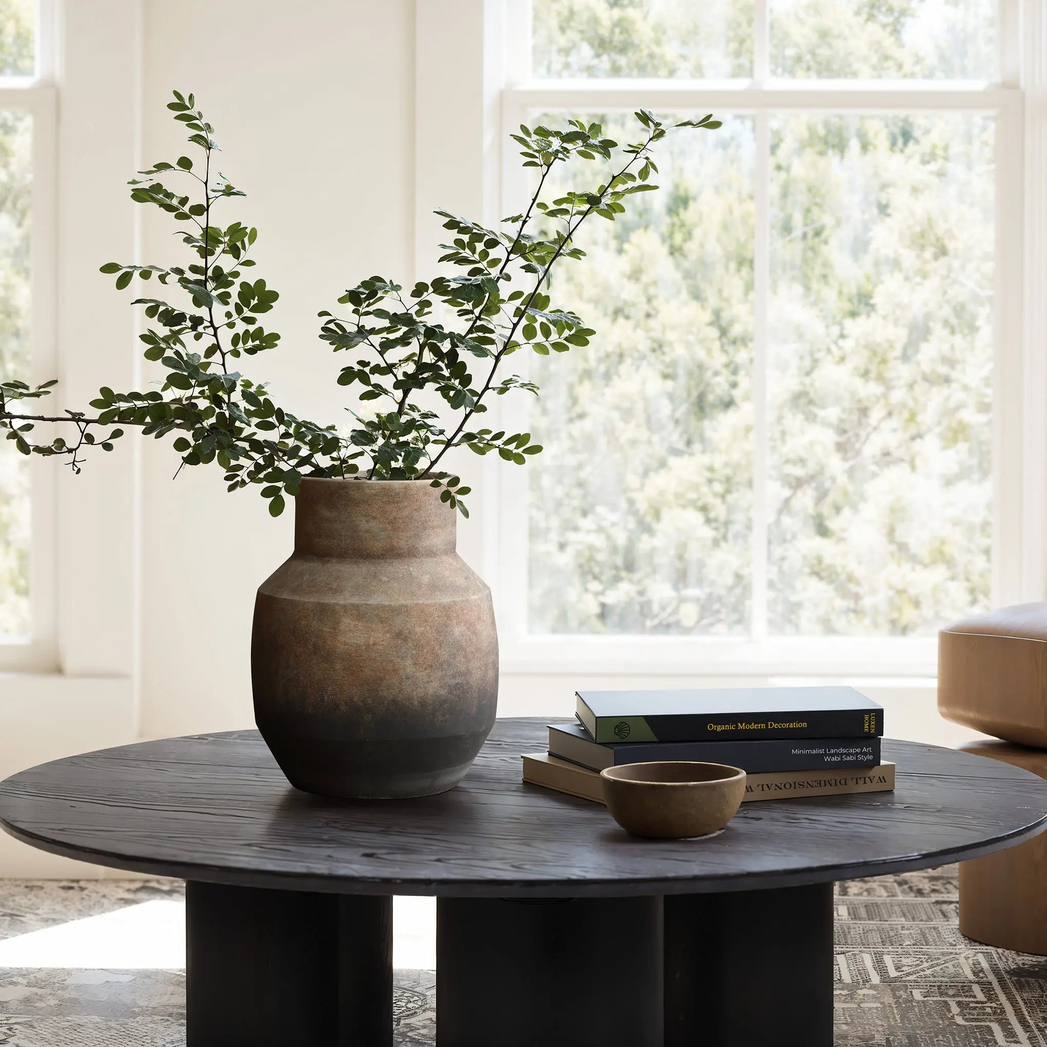 stylish brown ombre terracotta vase