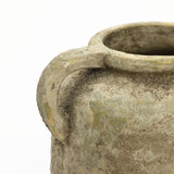 Brown & Green Bottom Round Terracotta Vase with Handles,9.8''