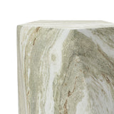 Green Faux Marble Outdoor Side Table for Patio, 18.4'' H